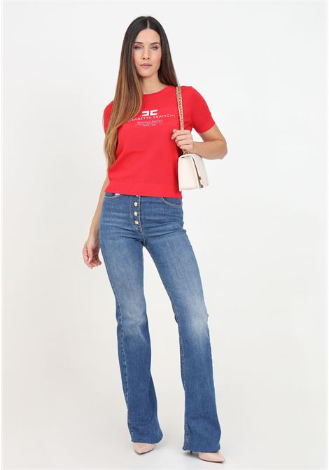 Jeans a zampa in denim chiaro da donna ELISABETTA FRANCHI | PJ66S46E2104